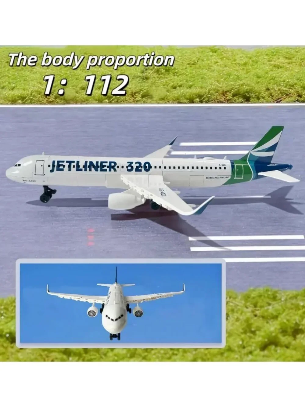 Airplane A320 Building Block Set - 1:112 Scale Model for Creative Play & Display